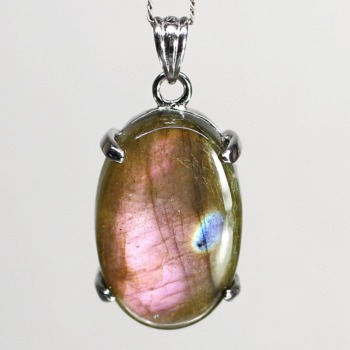 トップクォリティ]ピンクパープルラブラドライトペンダントトップ