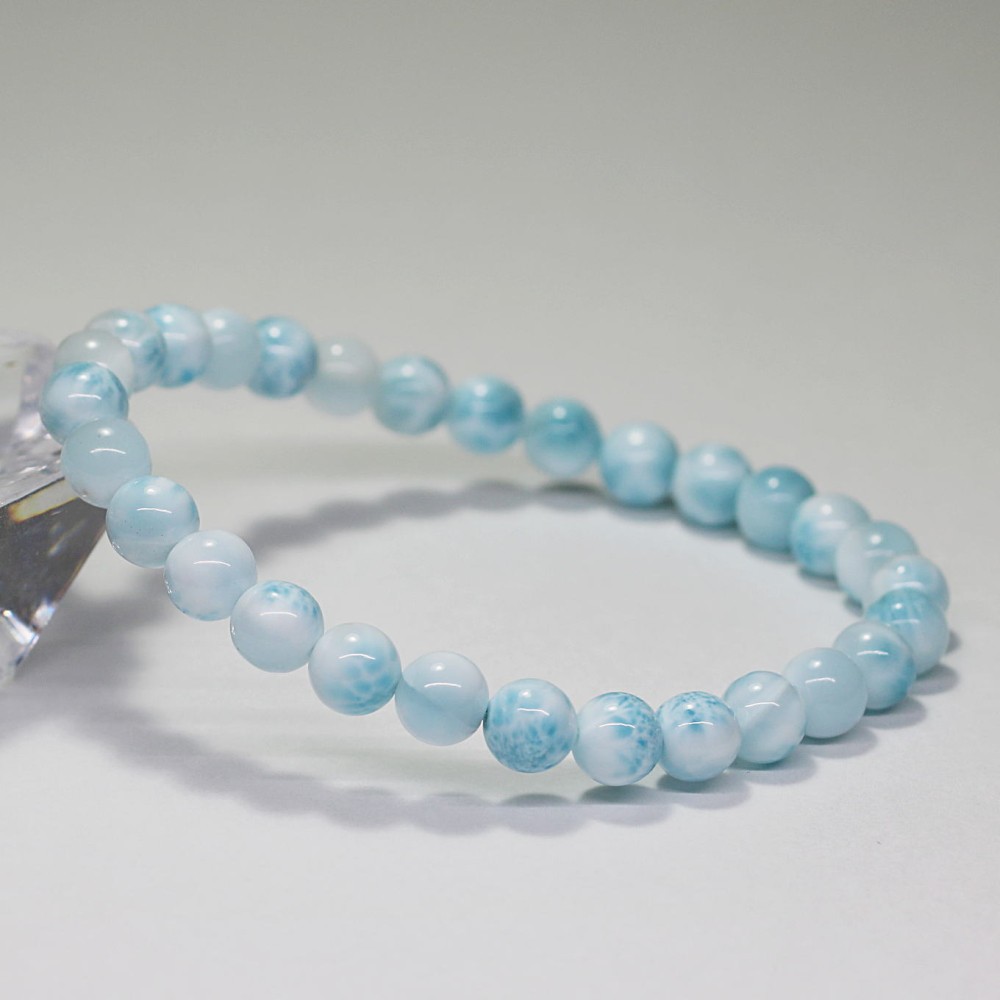 高品質]ラリマーブレスレット（約6.5mm玉） - 埼玉県吉川市の天然石