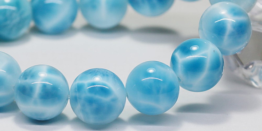 最高品質]宝石質ラリマーブレスレット（約13.5mm玉） - 埼玉県吉川市の