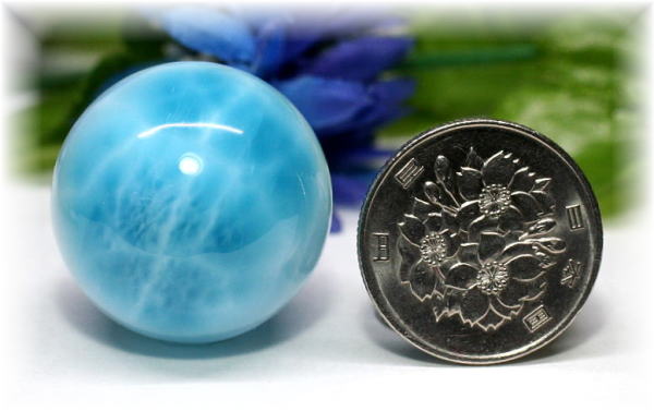 高品質・ドミニカ産]ラリマー丸玉/スフィア - 埼玉県吉川市の天然石
