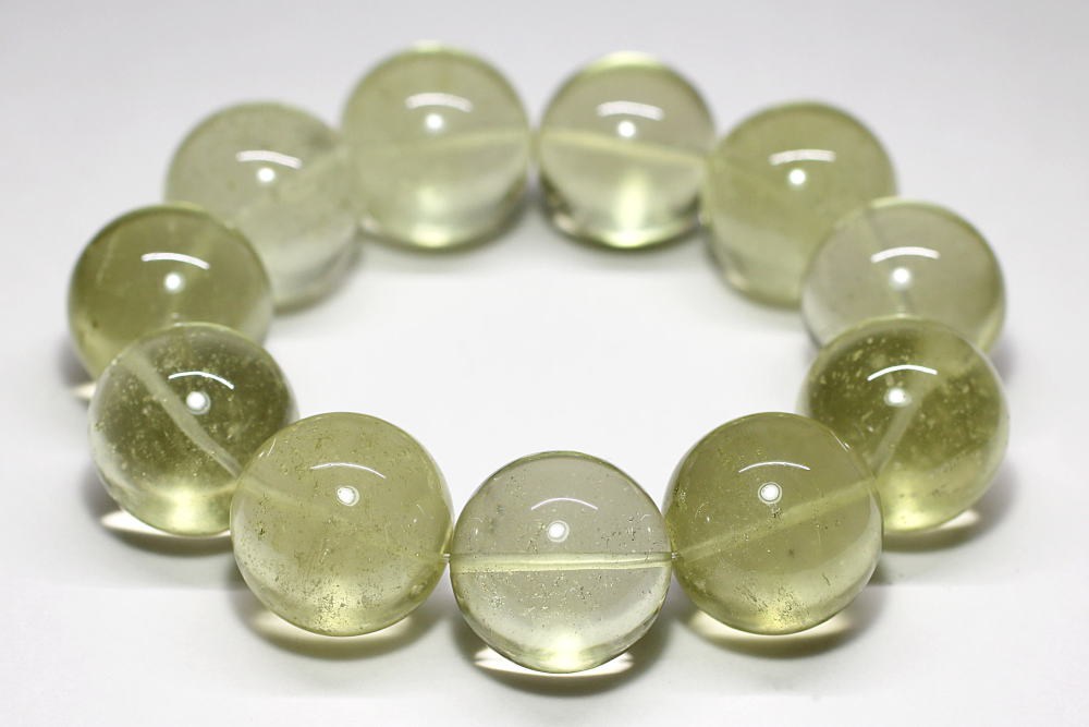 価格改定】[プレミアム]天然リビアングラスブレスレット（約24mm超大玉