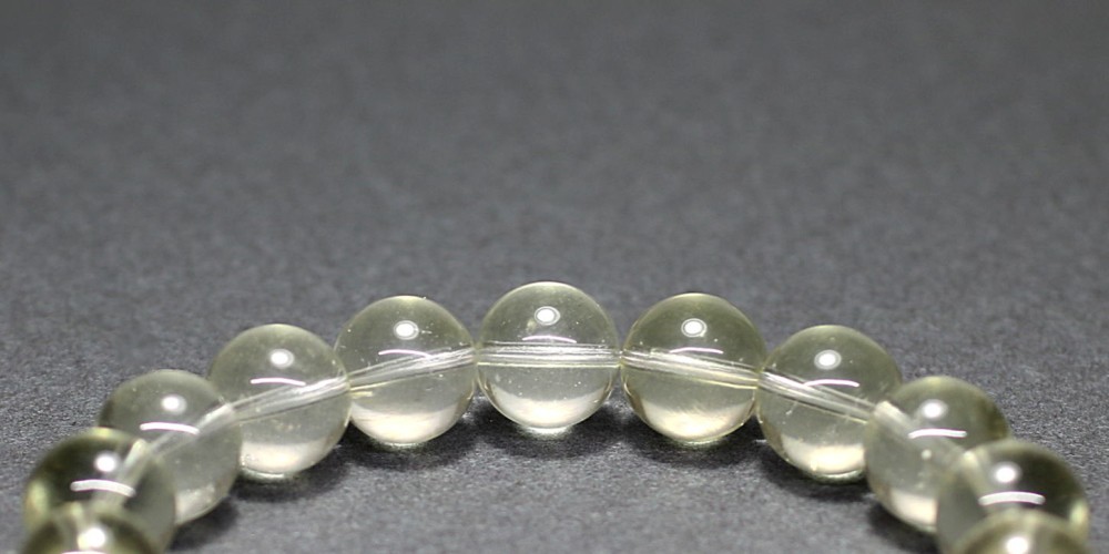 最高品質]天然リビアングラスブレスレット（約11mm玉） - 埼玉県吉川市