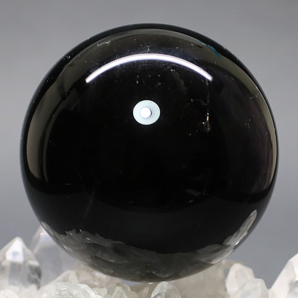 高品質]山東省産スターモリオン丸玉/天然黒水晶スフィア（球体直径76.6