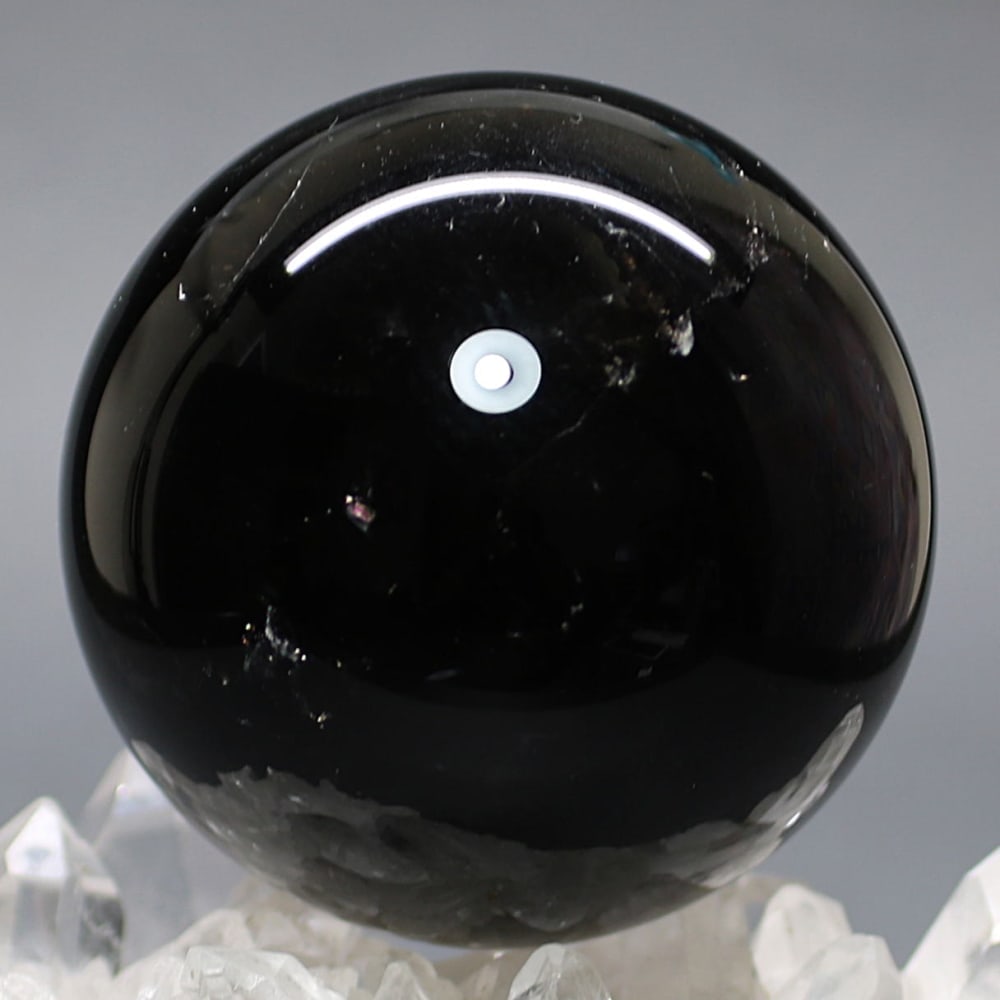 高品質]山東省産スターモリオン丸玉/天然黒水晶スフィア（球体直径76.6