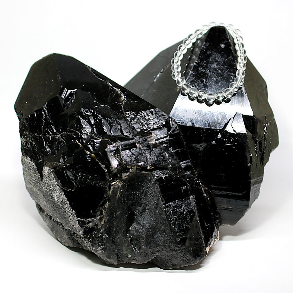 山東省産] 天然モリオン原石クラスター/ナチュラルポイントタイプ