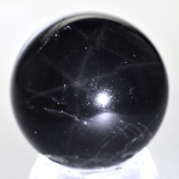 中国/山東省産モリオン（黒水晶）丸玉（スフィア、球体石） - 埼玉県