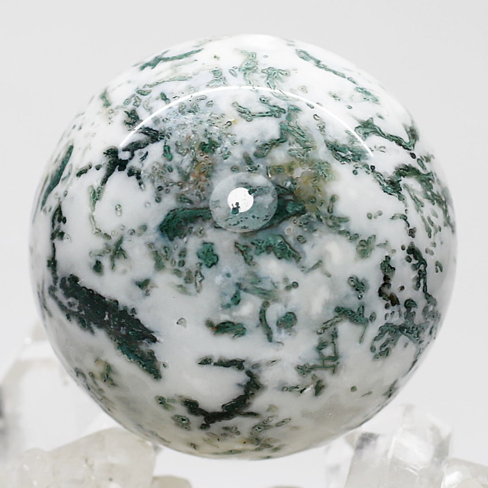 インド産モスアゲート丸玉/スフィア（直径49.8-50.3mm） - 埼玉県吉川