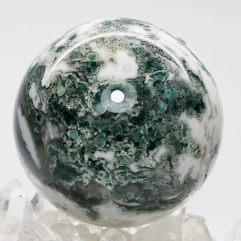 インド産モスアゲート丸玉/スフィア（球体直径72.6-72.8mm） - 埼玉県