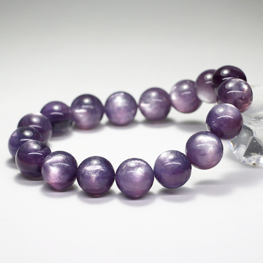 トップクォリティ]パープルマイカブレスレット（約12.5mm玉） - 埼玉県