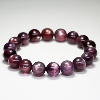 トップクォリティ]パープルレッドマイカブレスレット（約11mm玉