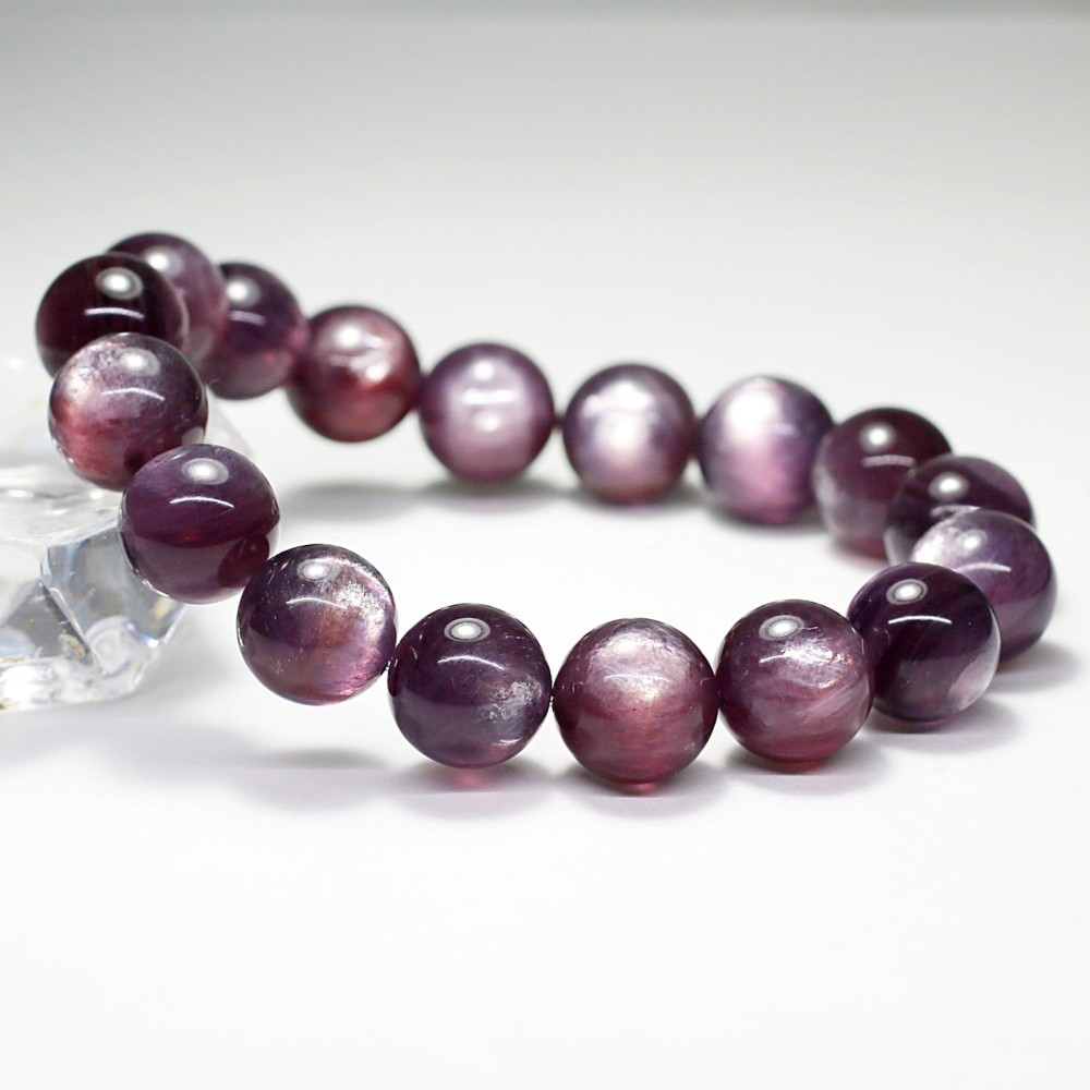 トップクォリティ]パープルレッドマイカブレスレット/パープル強め（約