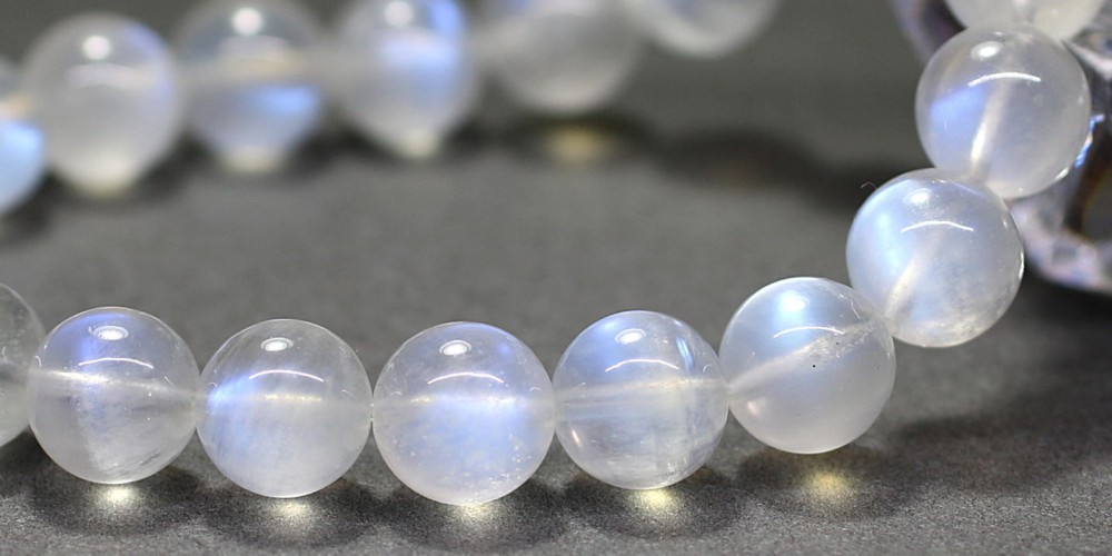 高品質]ペリステライトブレスレット/通称ブルームーンストーン（約9.5
