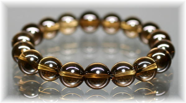 3A++]コンゴ産天然スモーキーシトリンブレスレット（約11mm玉・非加熱