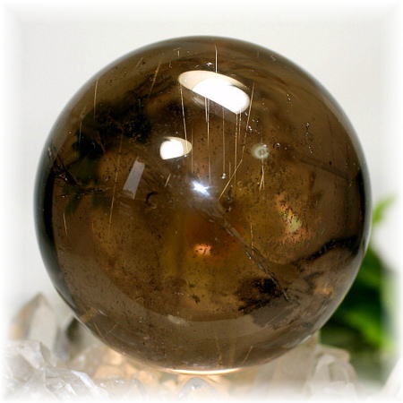 ブラジル産]天然無着色スモーキークォーツ丸玉/スフィア - 埼玉県吉川