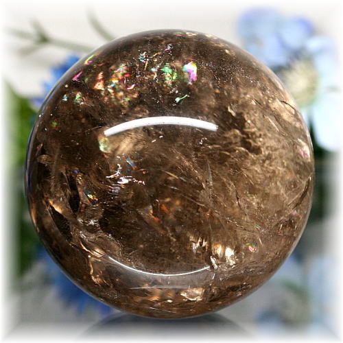 ブラジル産]天然無着色スモーキークォーツ丸玉/スフィア - 埼玉県吉川