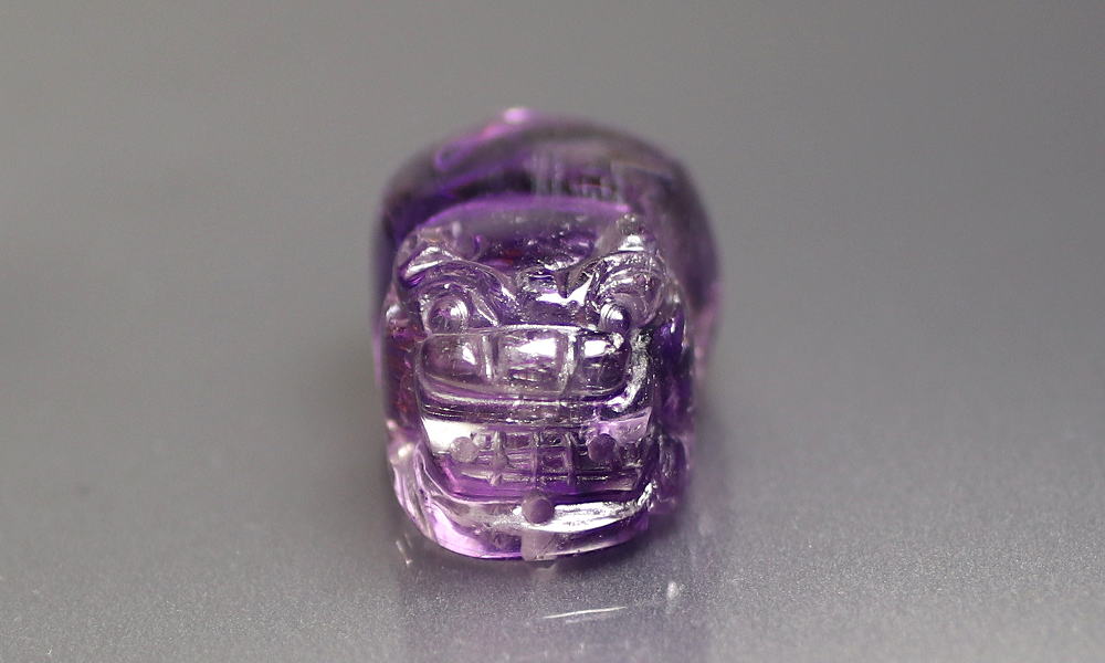 高品質]アメジストエレスチャル彫刻（貔貅/ヒキュウ）（Mサイズ