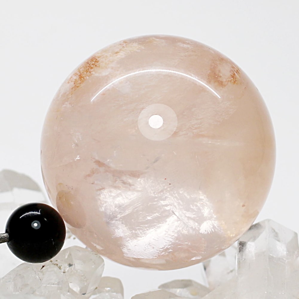 高品質]セリサイトインスターローズクォーツ丸玉/スフィア（球体直径