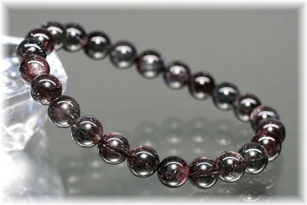 高品質]花火ブラックスーパーセブンブレスレット（約8mm玉） - 埼玉県