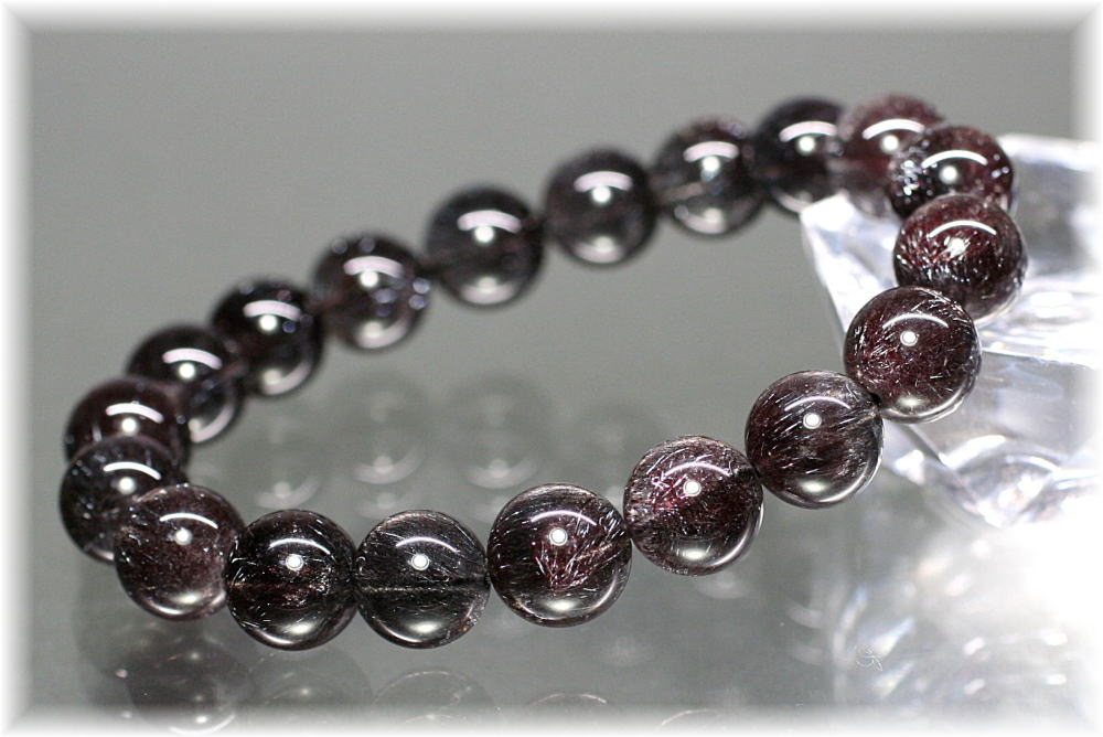 高品質]花火ブラックスーパーセブンブレスレット（約11mm玉） - 埼玉県