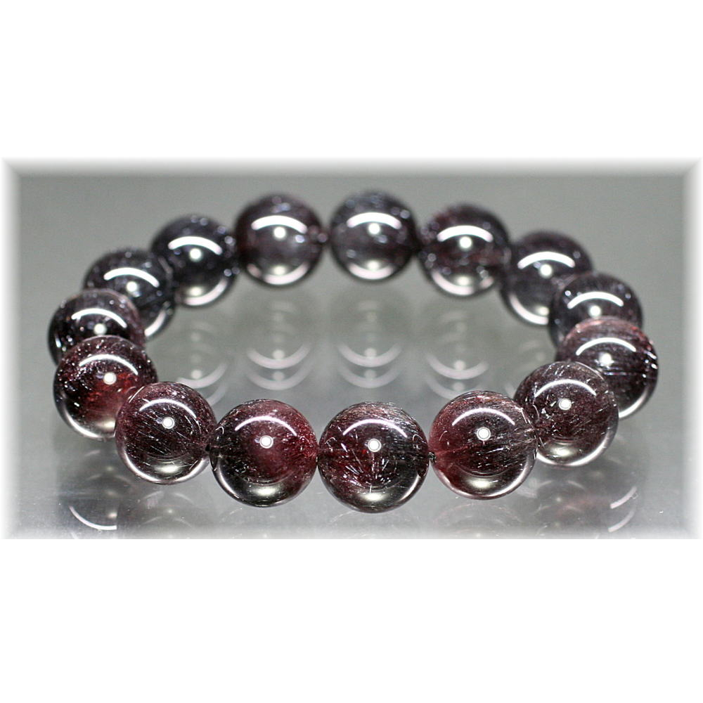 高品質]花火ブラックスーパーセブンブレスレット（約14.5mm玉） - 埼玉