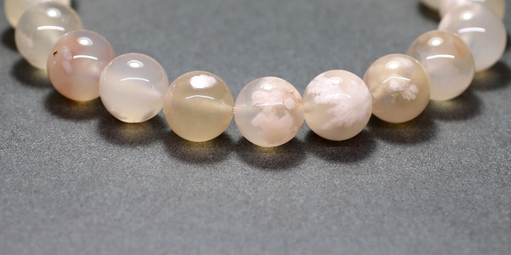 高品質]桜アゲートブレスレット/桜瑪瑙（約10mm玉） - 埼玉県吉川市の