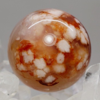 マダガスカル産]桜アゲート丸玉/桜瑪瑙スフィア（直径約30mm） - 埼玉