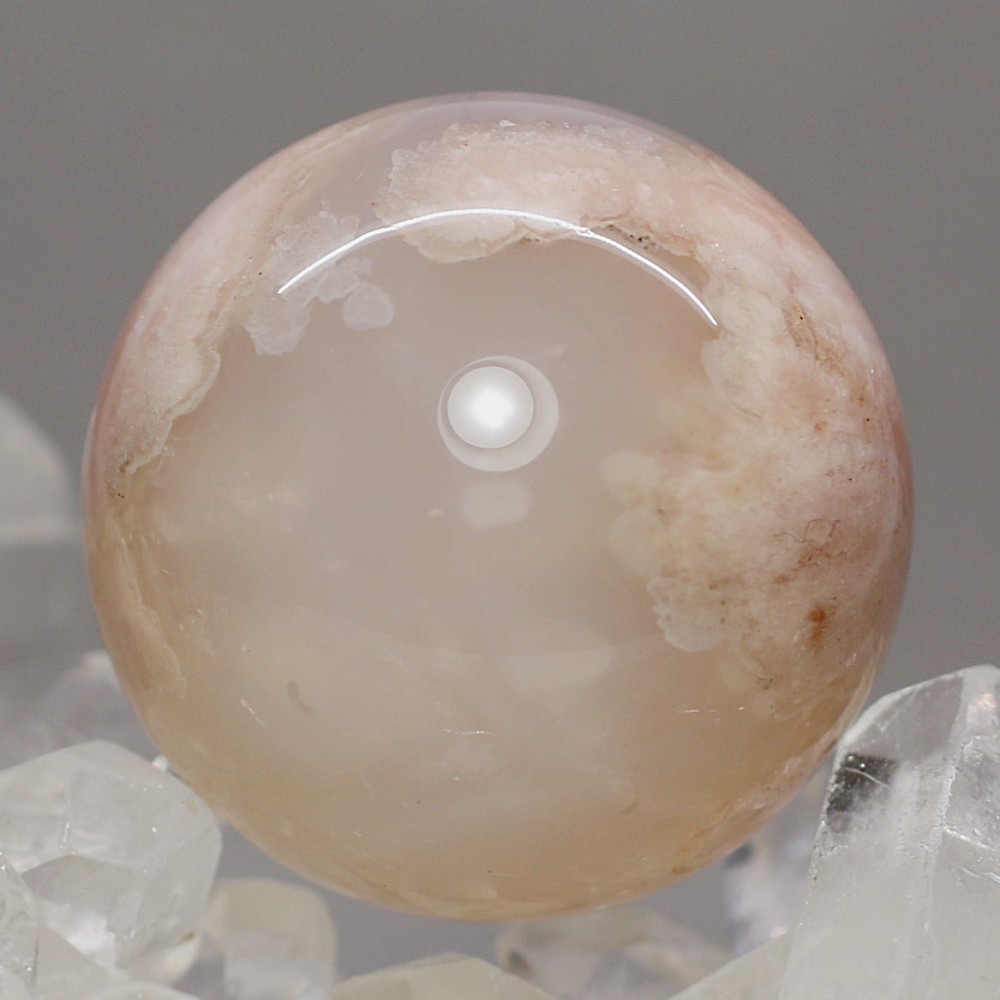 マダガスカル産]桜アゲート丸玉/桜瑪瑙スフィア（球体直径約32.0mm