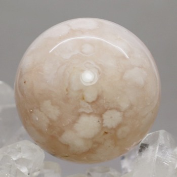 マダガスカル産]桜アゲート丸玉/桜瑪瑙スフィア（直径約36.6mm