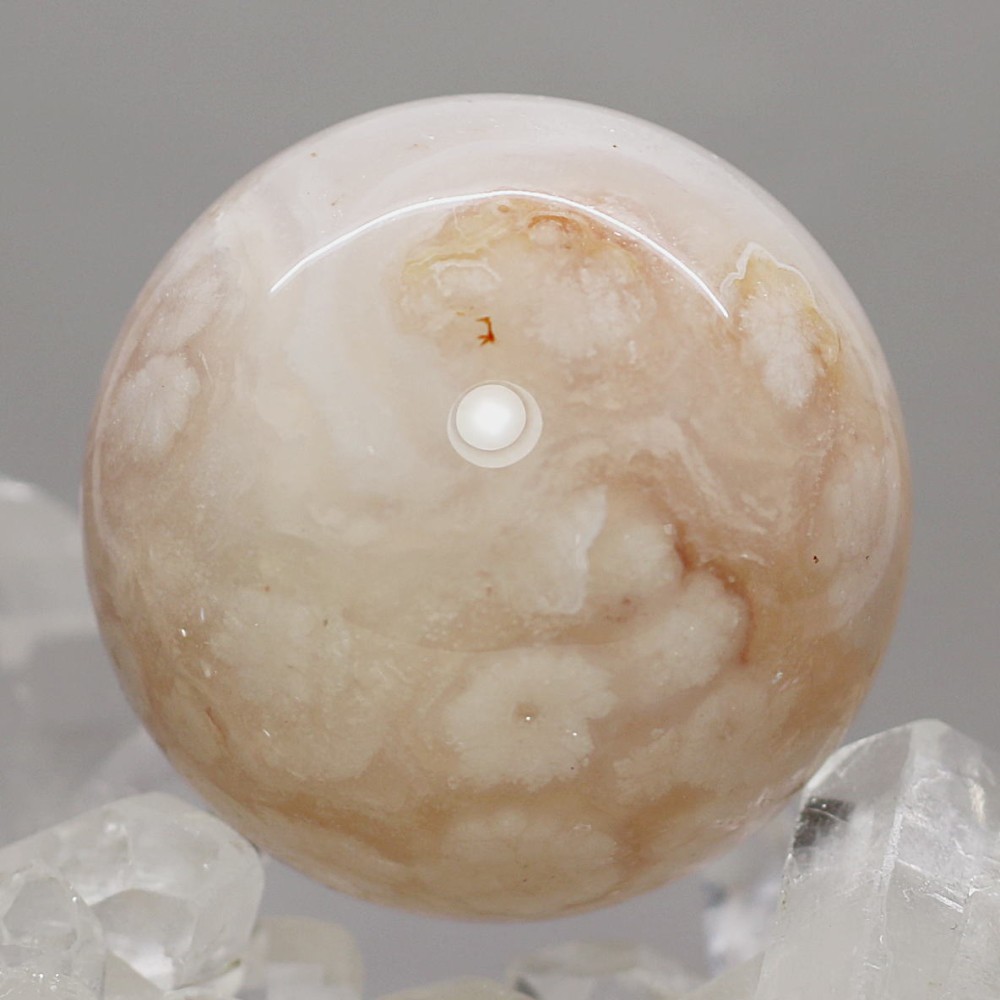 マダガスカル産]桜アゲート丸玉/桜瑪瑙スフィア（直径約36.6mm
