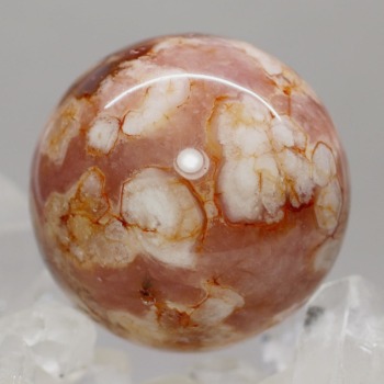 マダガスカル産]桜アゲート丸玉/桜瑪瑙スフィア（球体直径約36.3mm