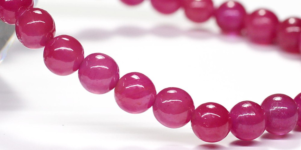 トップクォリティ]ピンクサファイアブレスレット（約6mm玉） - 埼玉県