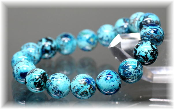 最高品質]スカイブルークリソコラブレスレット（約12mm玉） - 埼玉県