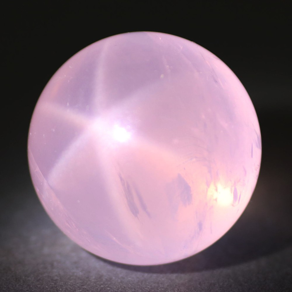 高品質]マダガスカル産スターローズクォーツ丸玉/スフィア（直径32.1mm