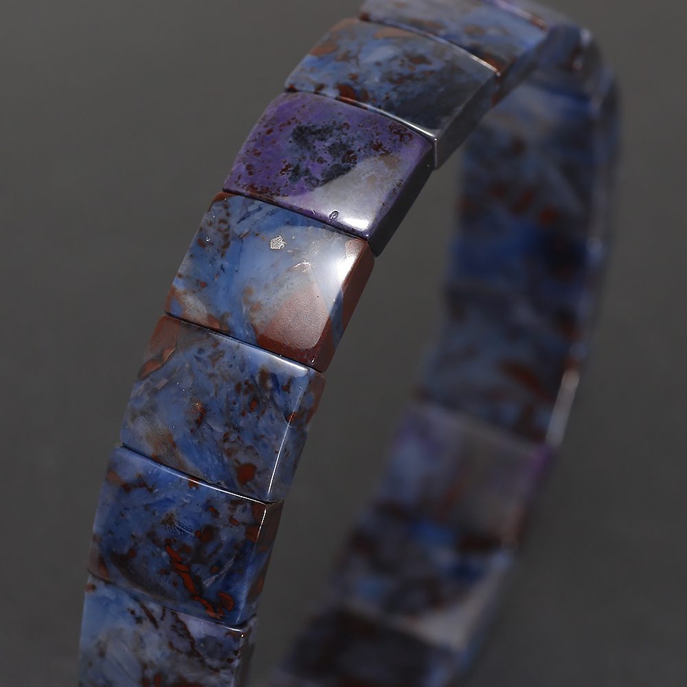 高品質]ブルースギライトスクエアカットブレスレット（バングルタイプ