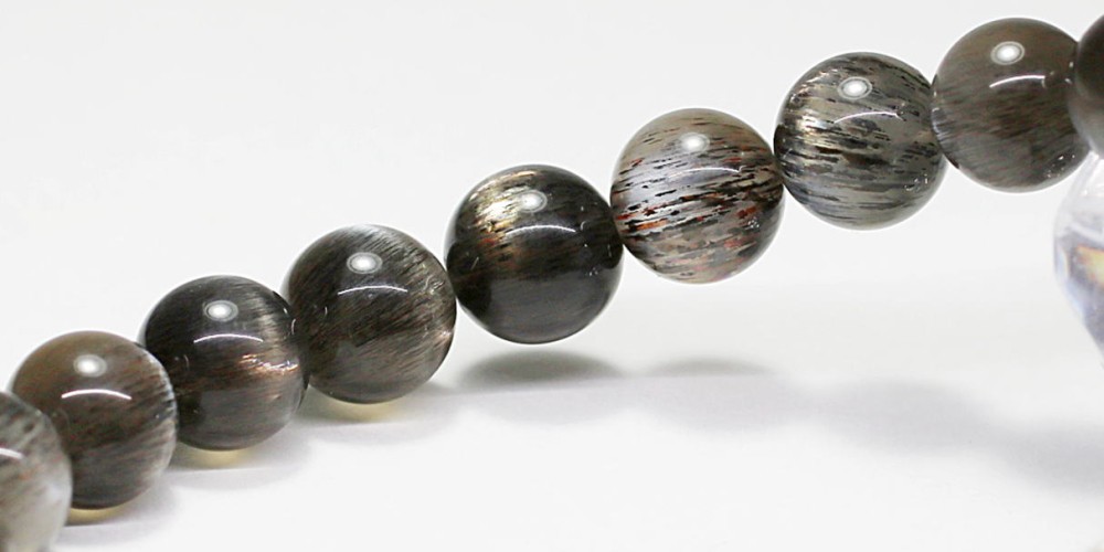 高品質]ブラックサンムーンストーンブレスレット（約9mm玉） - 埼玉県
