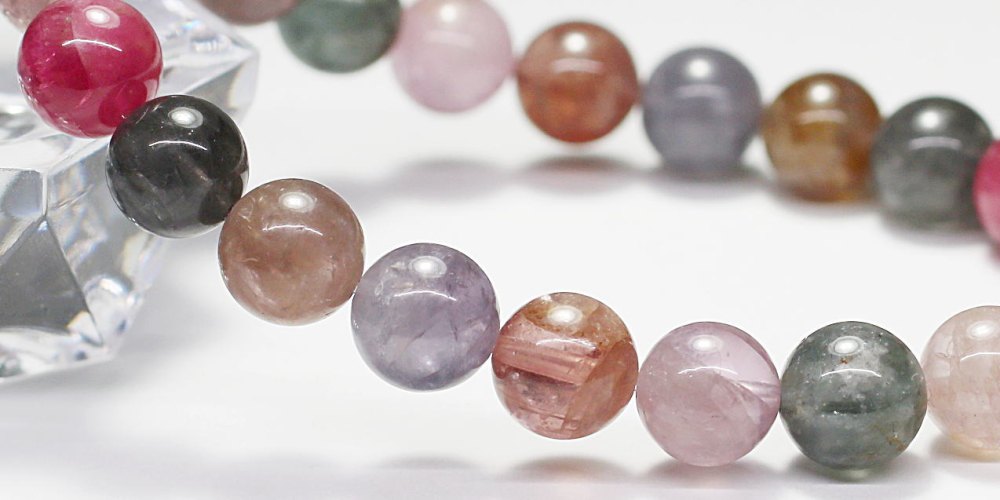 高品質]天然マルチカラースピネルブレスレット（約8.5mm玉） - 埼玉県