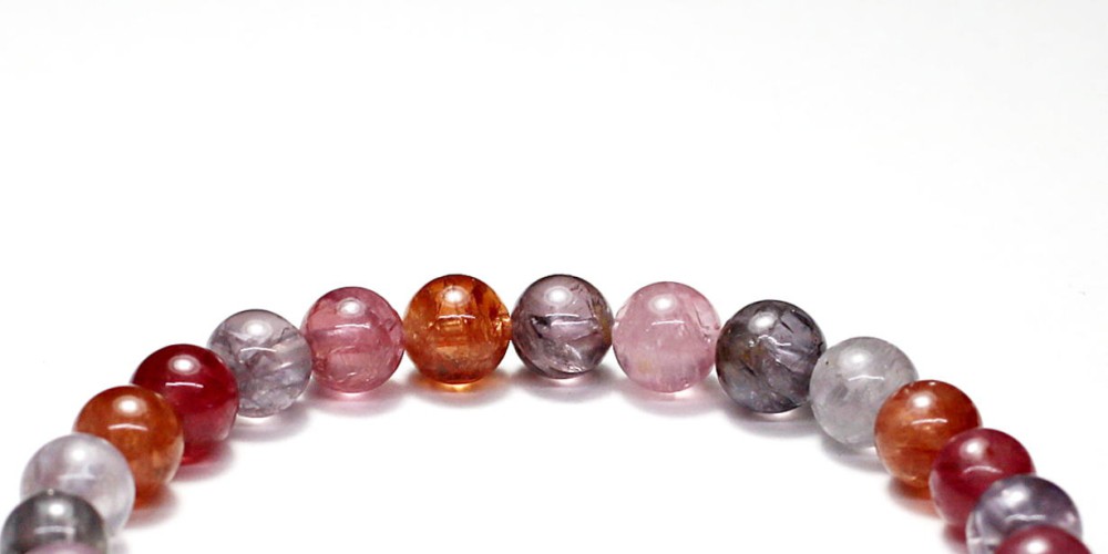 高品質++]天然マルチカラースピネルブレスレット（約6.5mm玉） - 埼玉