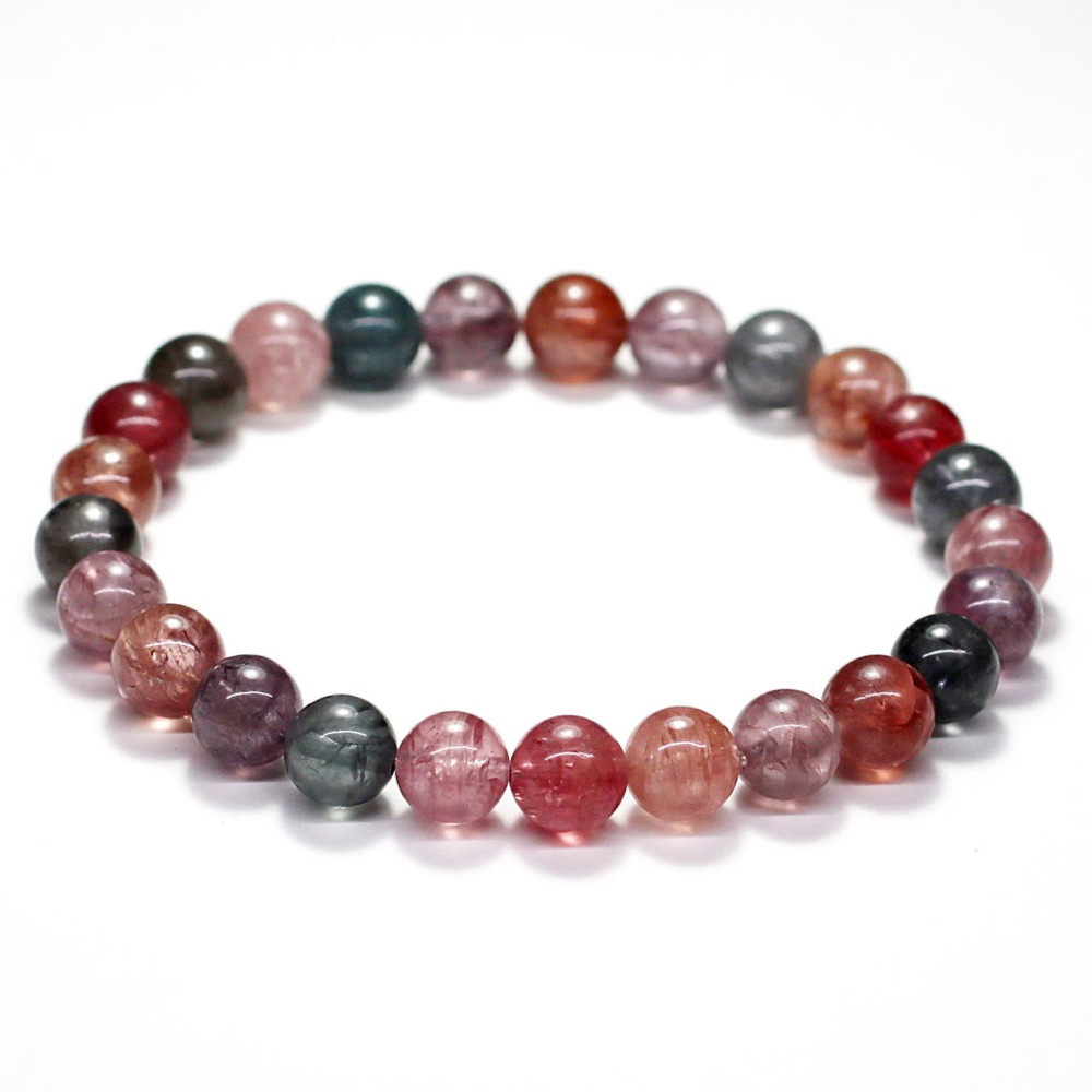 高品質++]天然マルチカラースピネルブレスレット（約7mm玉） - 埼玉県