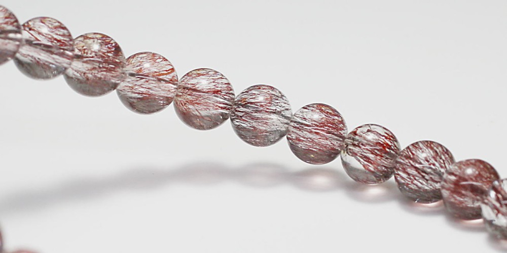 高品質++]スーパーセブンブレスレット/レッド系（約6mm玉・レピドクロ