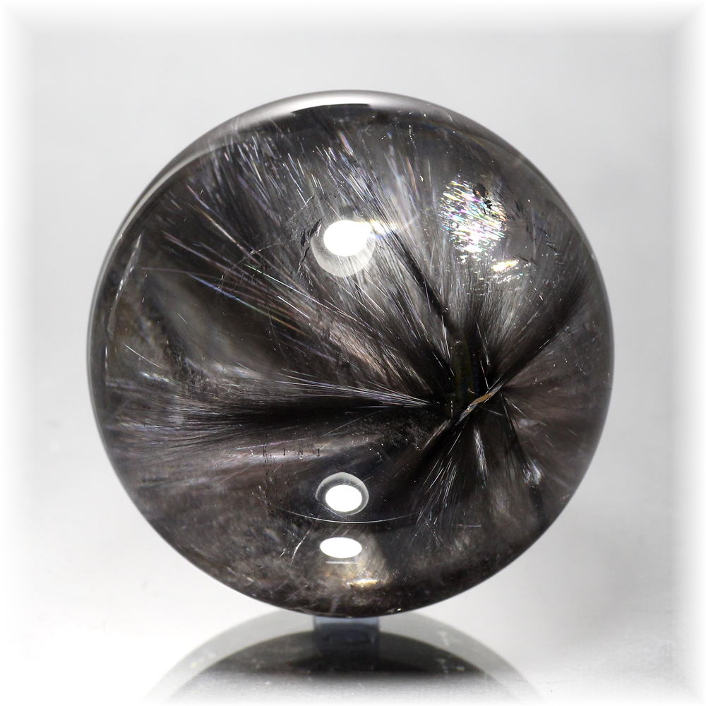 ブラックプラチナルチルクォーツ丸玉/スフィア - 埼玉県吉川市の天然石