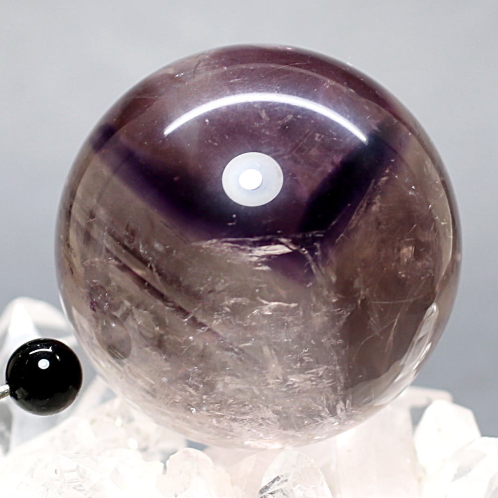 高品質・ブラジル産]ファントムアメジスト丸玉/スフィア（球体直径約