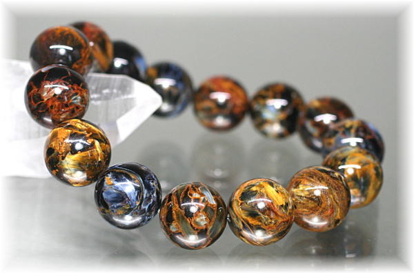 最高品質]ピーターサイトブレスレット（約15mm玉・ミックスカラー