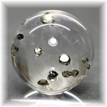 高品質・ブラジル産]パイライトインクォーツ丸玉/スフィア（黄鉄鉱