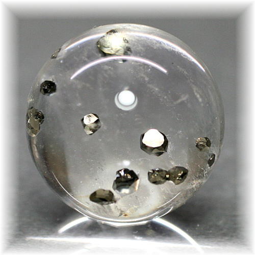 高品質・ブラジル産]パイライトインクォーツ丸玉/スフィア（黄鉄鉱