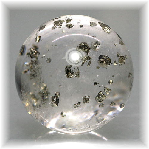 高品質・ブラジル産]パイライトインクォーツ丸玉/スフィア（黄鉄鉱