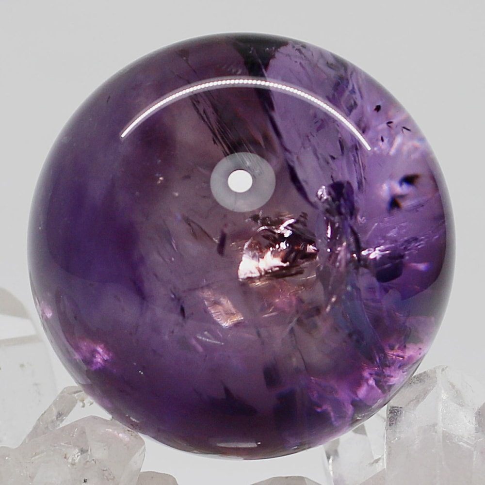 高品質]ロマネサイトインアメジスト丸玉/スフィア（直径40.9mm