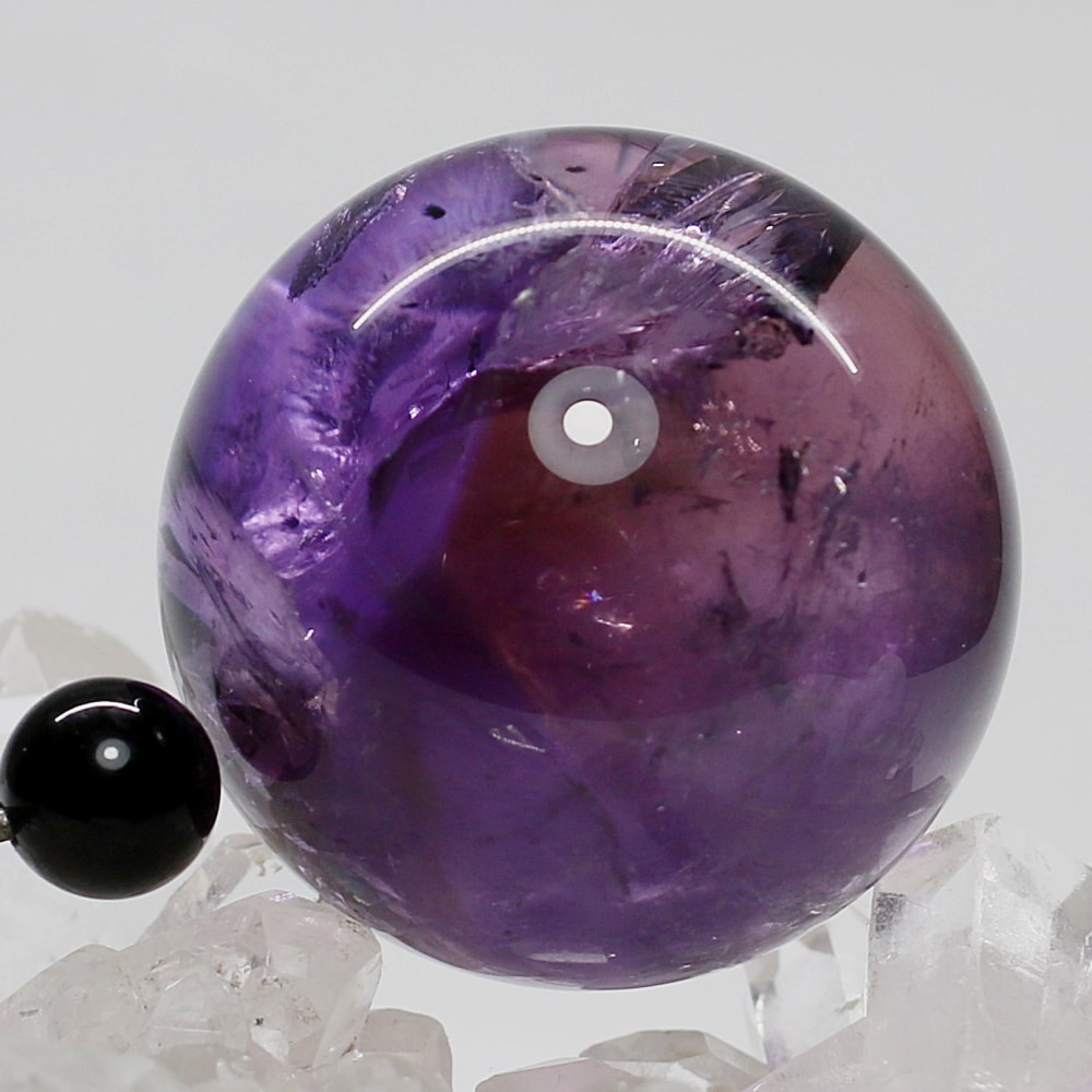 高品質]ロマネサイトインアメジスト丸玉/スフィア（直径40.9mm