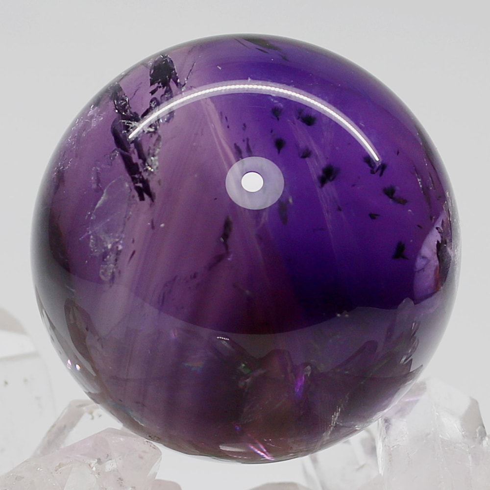 高品質]ロマネサイトインアメジスト丸玉/スフィア（直径43.8mm