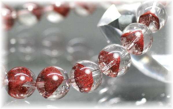 高品質]ブラジル産レッドファントムクォーツブレスレット（約10mm玉