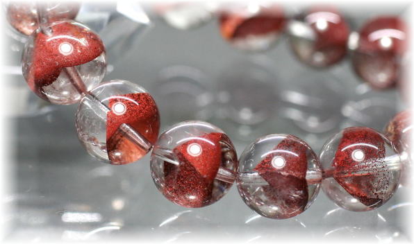 高品質]ブラジル産レッドファントムクォーツブレスレット（約13mm玉